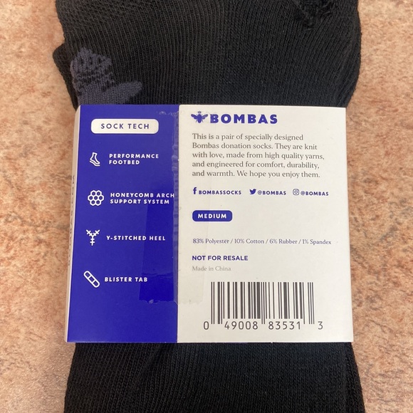 Two Pairs of Black Bombas Ankle Socks Medium - Picture 2 of 2